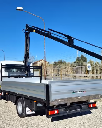 IVECO DAILY NEW 35C18 E6 NUOVO GRU 12m + CASSONE