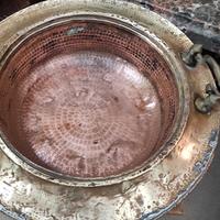grande antica braceria in ottone e rame