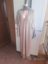 cardigan lungo  con frangia