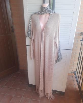 cardigan lungo  con frangia
