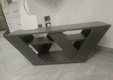 mobile porta tv con rotelle grigio