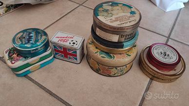 9 scatole di latta ,vintage