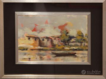 Umberto Bianchini pittore olio su cartoncino