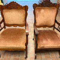 Poltrone sedie antiche d’epoca coppia