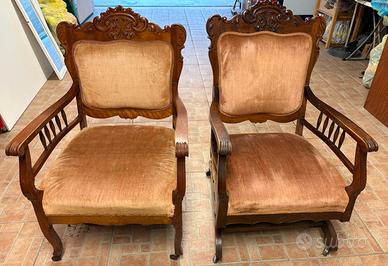 Poltrone sedie antiche d’epoca coppia