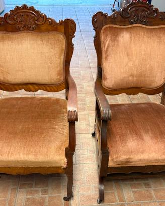 Poltrone sedie antiche d’epoca coppia