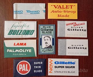 9 VECCHIE LAMETTE DA BARBA PER RASOIO VINTAGE 