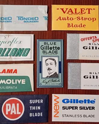 9 VECCHIE LAMETTE DA BARBA PER RASOIO VINTAGE 