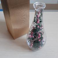 VASO VETRO DECORATIVO CON SCATOLA , MAI USATO!