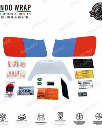 Adesivi compatibili con moto R 80 GS 1985 mod. blu