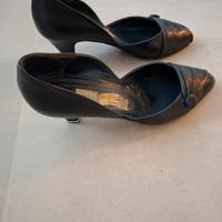 scarpe donna in pelle blu T.38