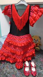 Vestito da spagnola per carnevale4 anni con scarpe