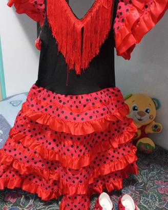 Vestito da spagnola per carnevale4 anni con scarpe