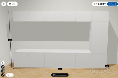 Parete soggiorno guardaroba esposizione PLATSA