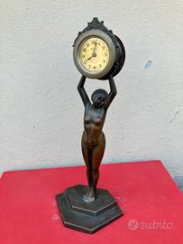 Orologio da tavolo in bronzo antico art decò