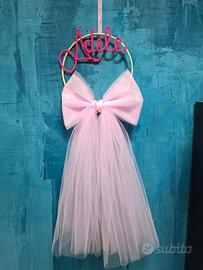 fiocco nascita neonato tulle personalizzabile nome