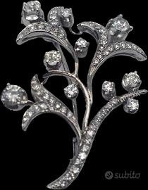 SPILLA FLOREALE ORO DIAMANTI 2CT
