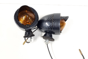 Coppia frecce moto custom carboon look