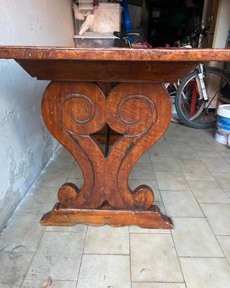 tavolo in legno e ferro battuto Fratino