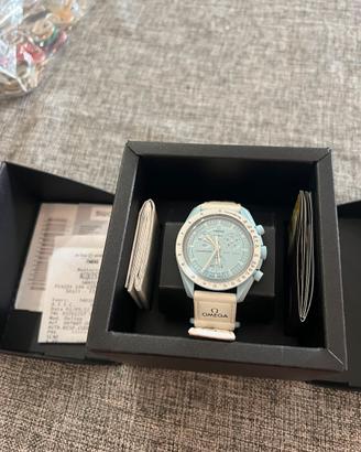 Omega x swatch mission to the moon turchese e bian