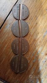 4 gettoni telefonici vintage 