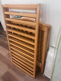 Lettino a sbarre+ materasso +paracolpi