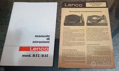 Manuale istruzioni Piatto giradischi Lenco B52 B55