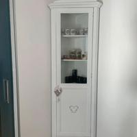 Mobile vetrina in legno Shabby porta bicchieri