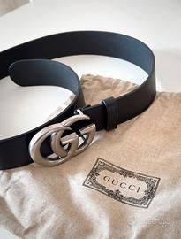 Cintura Gucci in Pelle Nera TG 80 Originale