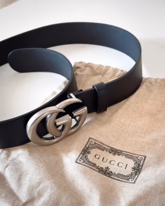 Cintura Gucci in Pelle Nera TG 80 Originale