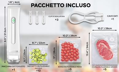 Macchina Sottovuoto per alimenti con 20 sacchetti