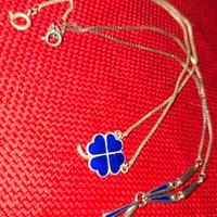 lotto due collier argento 925 e smalti blu vintage