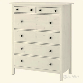 cassettiera HEMNES IKEA 6 cassetti bianca