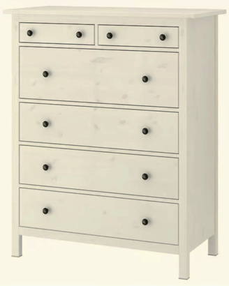 cassettiera HEMNES IKEA 6 cassetti bianca