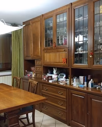 Mobile Sala marrone, Tavolo 14 posti, 6 sedie