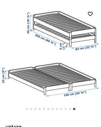 Letto impilabile, pino, 80x200 cm