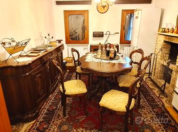 Sala da pranzo completa in NOCE e RADICA