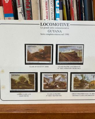 Lotto francobolli locomotive guyana