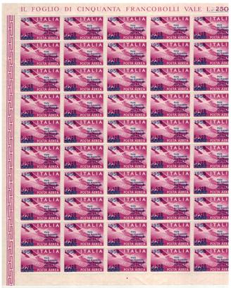 Posta Aerea 1956 - Lire 120 su 50 lilla,