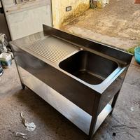 Lavello Inox Monovasca con Gocciolatoio 140x60