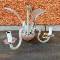 Lampadario vintage rosa vetro