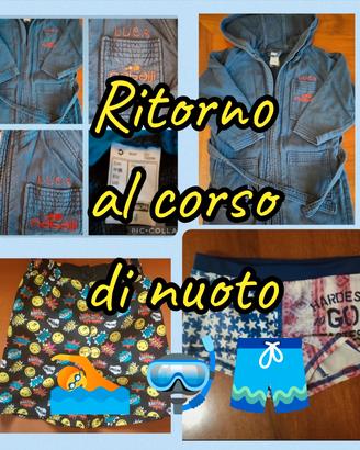 Set nuoto bimbo 6 anni con accappatoio LUCA