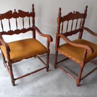 Sofà + due poltrone vintage in legno massello