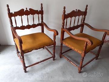 Sofà + due poltrone vintage in legno massello