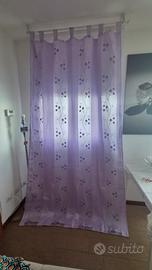 Set 3 tende Lilla con ricamo floreale fiori bia