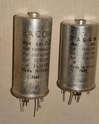 Coppia Condensatori Elettrolitici FACON NOS - Vint