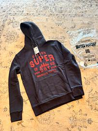 SUPERDRY felpa con cappuccio, NUOVA, taglia M