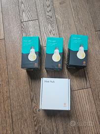 Kit illuminazione hub hive 3 lampadine wifi