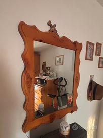 Specchio in legno pino di Svezia