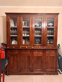 Vetrina 2 pezzi in legno 4 ante
